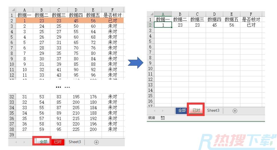 INDEX+SMALL完成乾坤大挪移：满足条件的数据自动“跑到”其它工作表(图1)