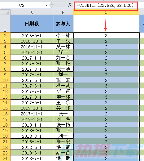 excel排除重复值计算个数，请你来补充公式(图2)