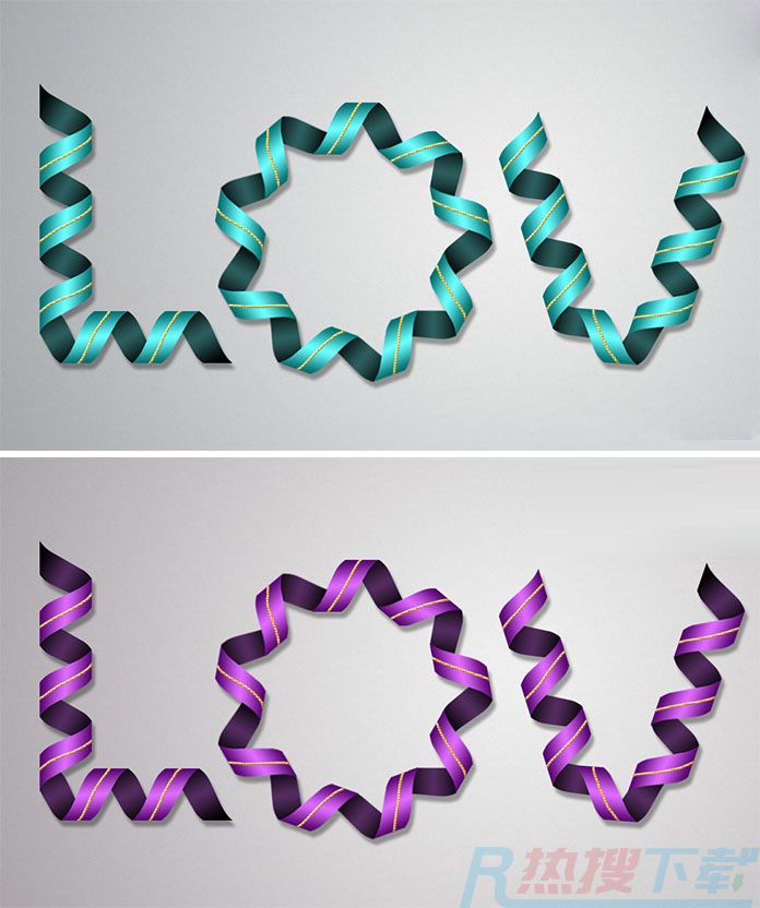 PS制作节日丝带效果的文字教程(图1)