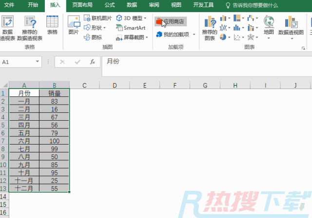 怎么用OFFSET函数制作带滚动条的动态图表(图2)