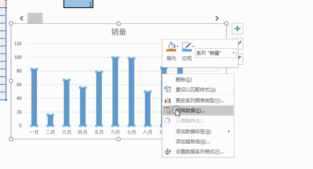 怎么用OFFSET函数制作带滚动条的动态图表(图6)